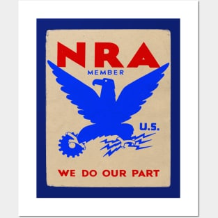 Franklin Roosevelt 1933 NRA National Recovery Administration Sign Posters and Art